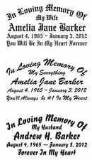 In Loving Memory Of - Personalized Wide Sticker Decal - Up to 5 Lines  - 3 Sizes