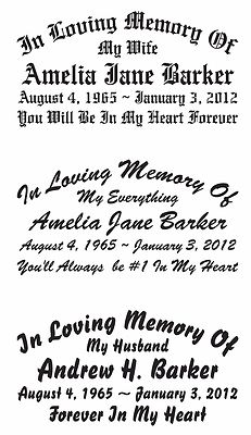 In Loving Memory Of - Personalized Wide Vinyl Window Sticker Decal Customized