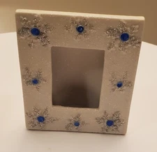 Lot of 34 - Silver and Blue Mini Snowflake Picture Frames