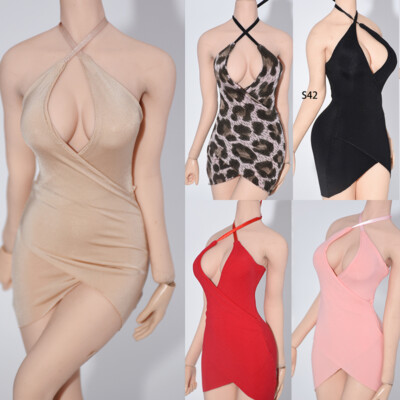 1:6 Female Ice silk Halter Dress Clothes Fit 12'' PH TBL JO Figure Body Toy