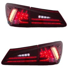 LED Red Lens Rear Lamp Tail Lights Pair Fit For 2006-2012 Lexus IS350 IS F IS250