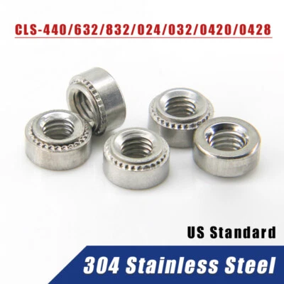 CLS Rivet Nut 304 Stainless Steel US Standard Self-Clinching Nut Threaded Insert - Image 1 of 4