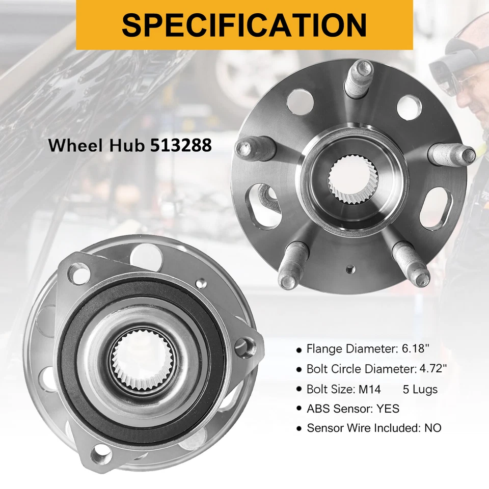 Full Set Wheel Hub Bearing Front Rear For 2014-2016 Chevrolet Impala Buick Regal - Изображение 3 из 4