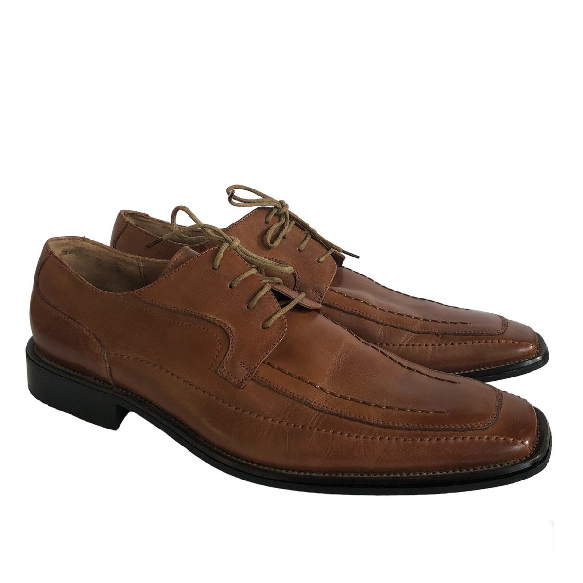 Stacy Adams Brown Leather Corrado Bike Toe Lace Up Oxford Dress Shoe size 12 Stacy Adams Corrado Men main image 2