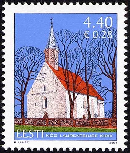 Estampilla de ESTONIA 2006 - Iglesia de San Lorenzo de Nõo / 363 -20.09.06 - Imagen 1 de 1