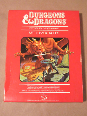 Dungeons & Dragons Basic Rules Set 1 TSR 1011 Original Red 1983 Dice
