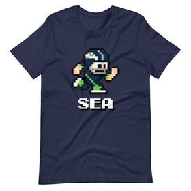 Seattle Seahawks NES Football Player 8-bit Tecmo Super Bowl Nintendo T-Shirt