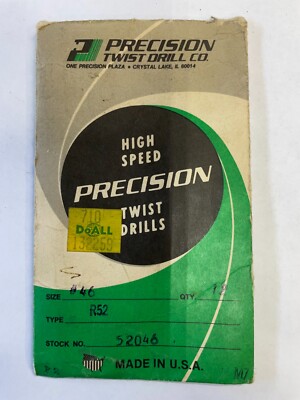 Drills #46 Precision Twist Drill Co. HSS New 6pc,