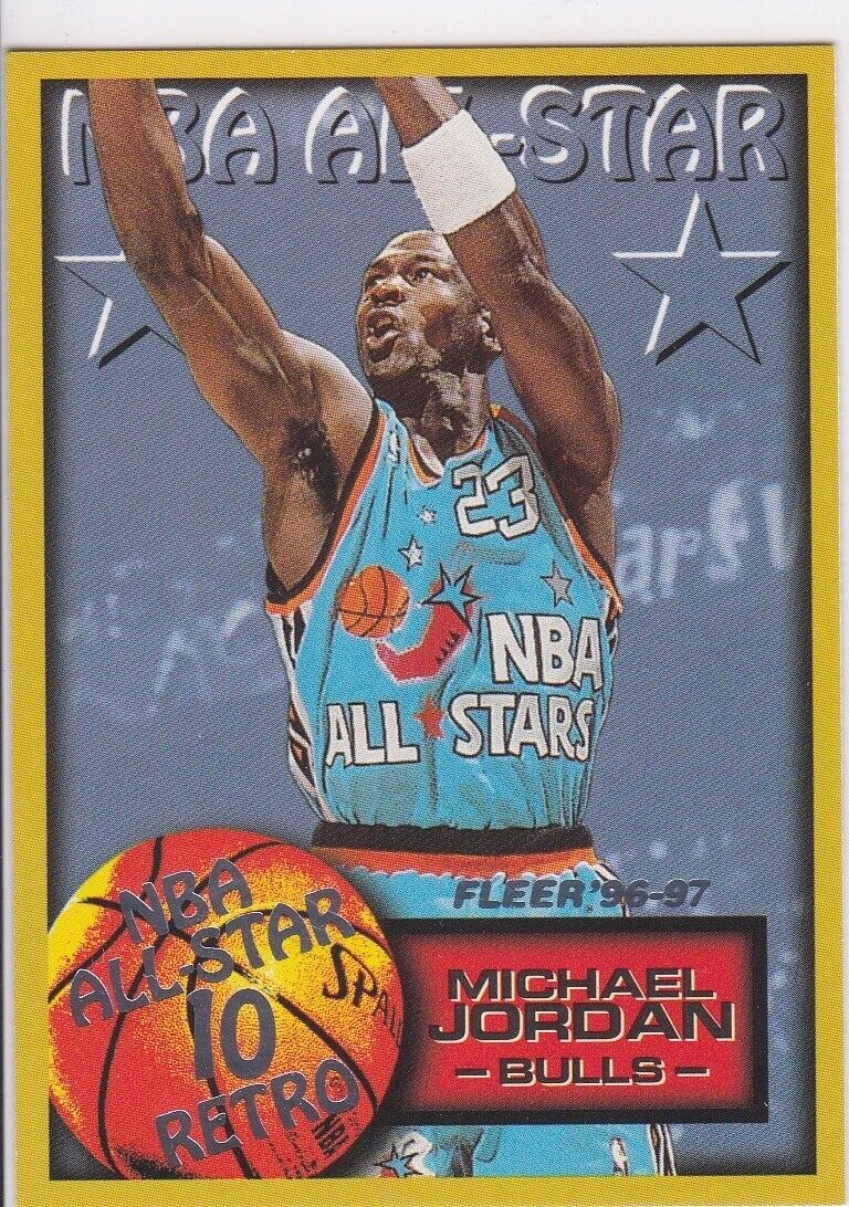 MICHAEL JORDAN 1996/97 Fleer NBA ALL-STAR Basketball Card MICHAEL JORDAN 1996/97 Fleer NBA ALL-STAR Basketball Card