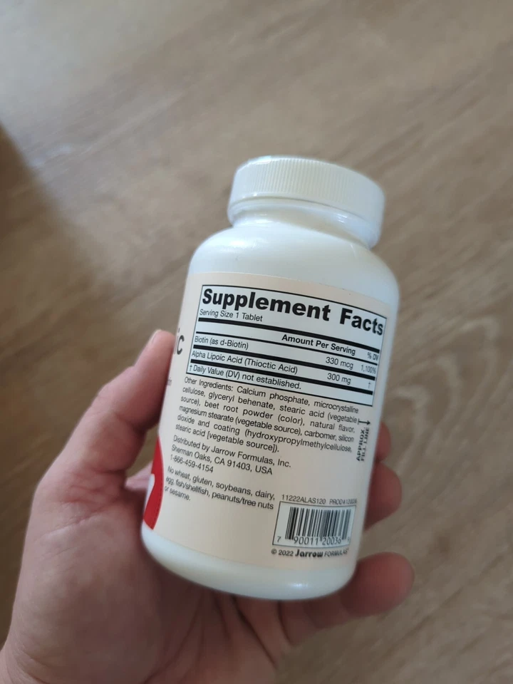 120 tablets Jarrow Formulas Alpha Lipoic Sustain w/ Biotin *SEALED* Exp 6/2027 - Image 2 of 4