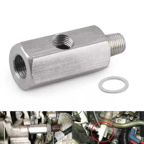 1/8" BSPT Oil Pressure Sensor Tee to NPT Adapter Turbo Supply Feed Line Gauge T - Picture 1 of 10