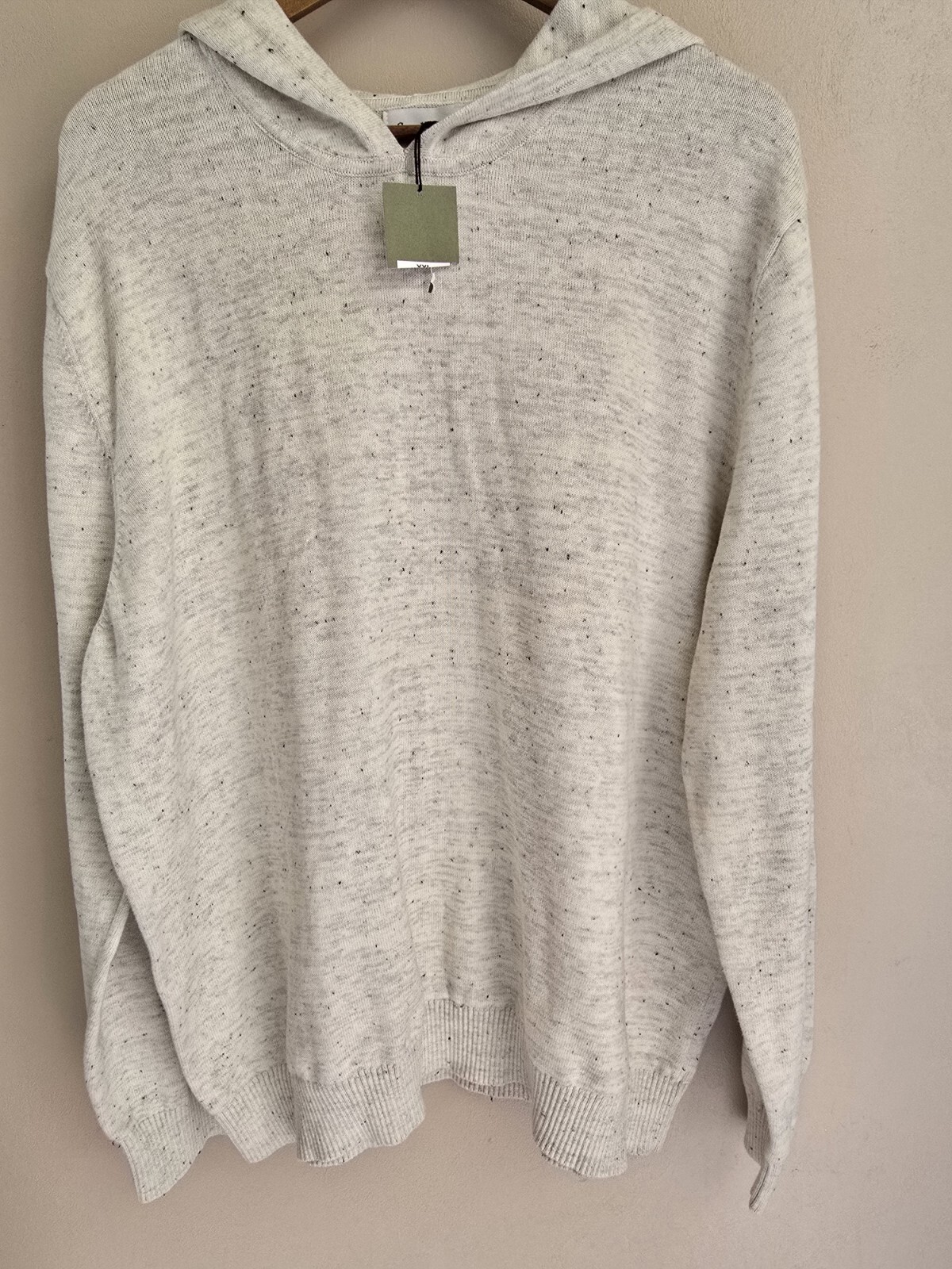 Men's NWT Goodfellow & Co Cream 2XL Cotton Sweater Hoodie Long Sleeve