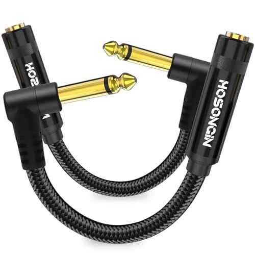 2Pack Right Angle Guitar Extension Cord 6.35mm Male to Female Extension Cable - Picture 1 of 7