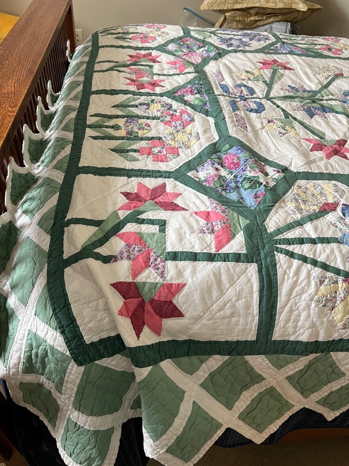 Vintage ARCH Quilts Elmsford NY Hand Quilted Quilt Bedspread eBay