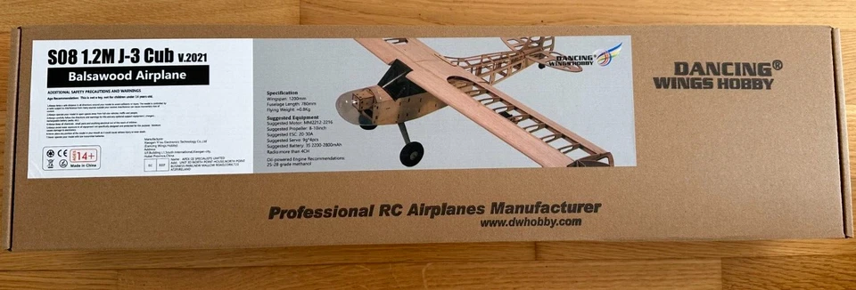 Piper J3 Cub 1200mm inklusive Antrieb + Servos + Folie Holzbaukasten RC Flugzeug - Bild 3 von 4