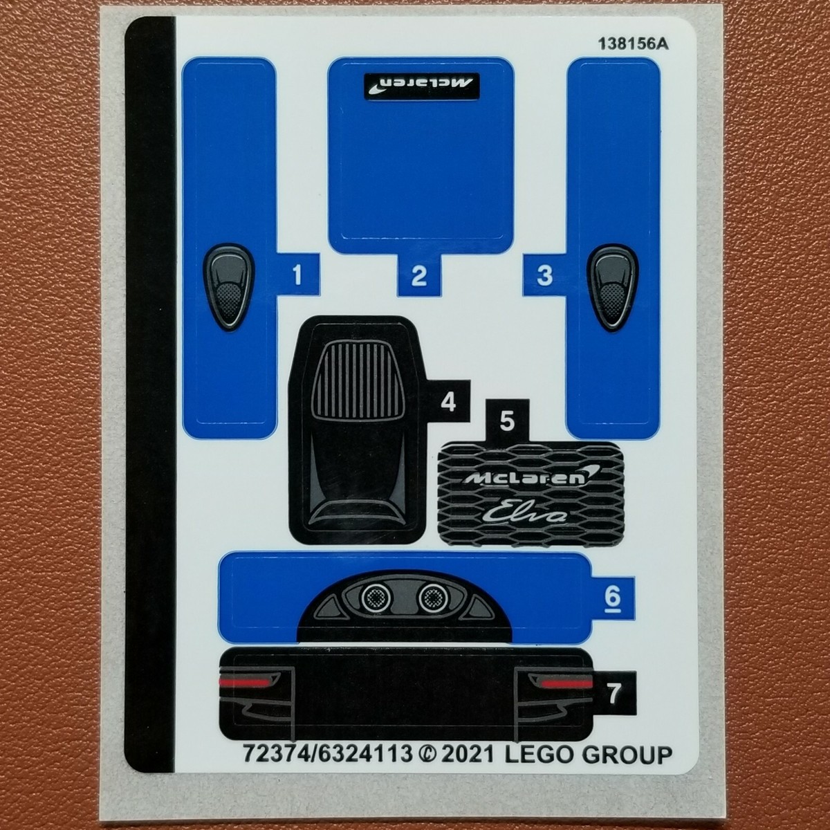 NEW LEGO | Sticker Sheet for Set 76902 - (72374/6324113) McLaren