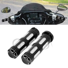 1" Black CNC Handlebar Hand Grips For Harley Dyna Electra Glide Fatboy Road King
