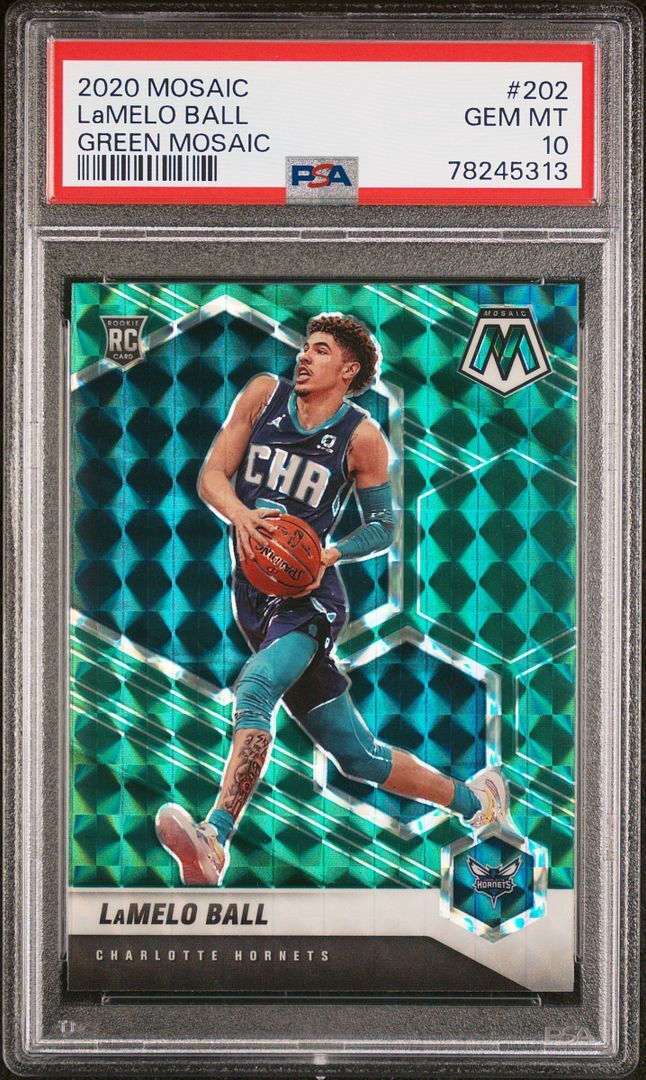 ラメロボール 8シリアル PRIZM GREENCHOICE PSA10 2020-21 Panini Mosaic NBA LaMelo Ball #202 Green Mosaic