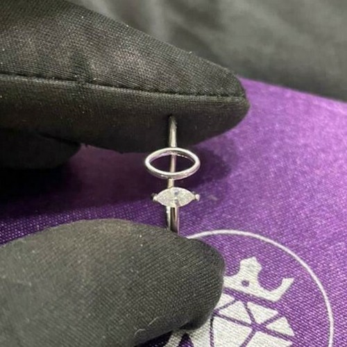 Anello donna 0,05 ct tondo simulato diamante nuovo stile punta una pietra argento 925 - Foto 2 di 5