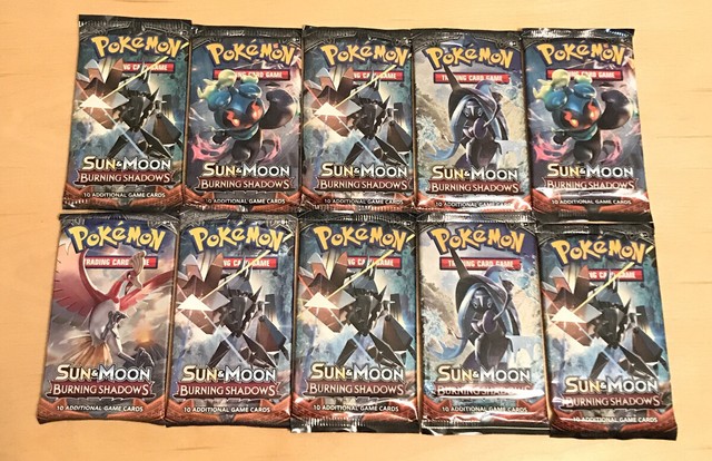 Pokemon Trading Card Game Sun Moon Burning Shadows 6 Booster Pack Lot 1 6 Booster Box Pokemon Tcg Pokemon Sealed Booster Packs Pokemon Trading Card Game Sun Moon Burning Shadows 6 Booster Pack Lot 1 6 Booster Box Pokemon Tcg Pokemon Sealed Booster Packs