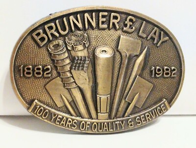 1982 Belt Buckle Brunner & Lay 100 Years 1882 to 1982 