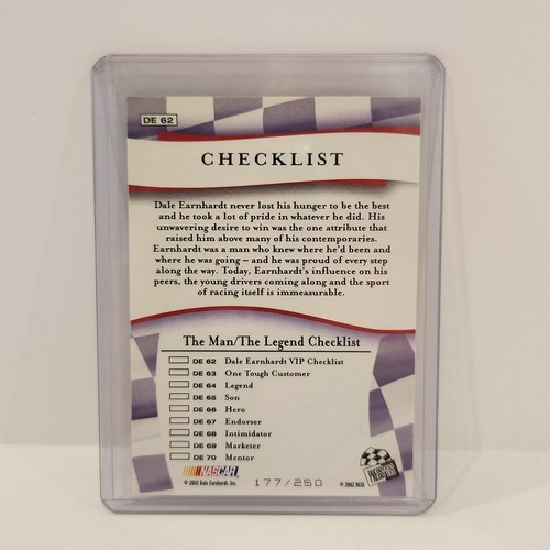 2002 Press Pass VIP Dale Earnhardt Sr The Man/The Legend Foil 177/250 - Bild 4 von 5