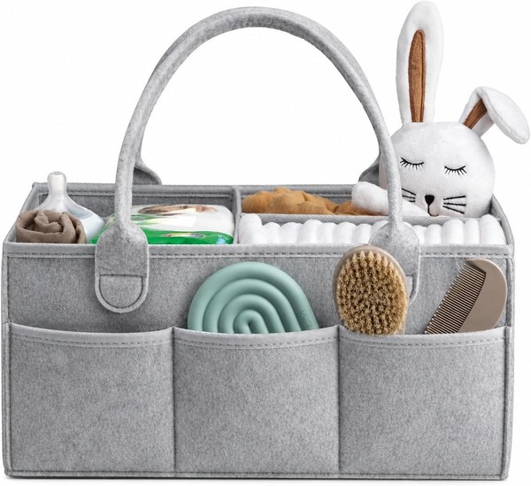 Aufbewahrungskorb Kinderzimmer Mit 2 TrennwäNden Wickeltisch Organizer FüRs Baby-image
