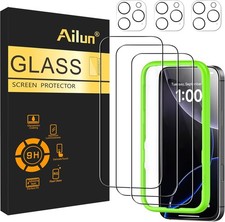 3 Pack Tempered Glass Screen  Camera Lens Protectors for iPhone 16 Pro 6.3