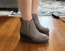 Crown Vintage Marleen Brown Wedge Ankle Boots Sz 8