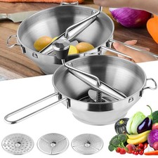 Passierm&uuml;hle Edelstahl mit 3 Eins&auml;tze Passierger&auml;t Passiersieb Passiermaschine.