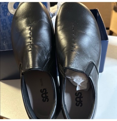 SAS Black Leather Loafer Slip On Women Size 7.5