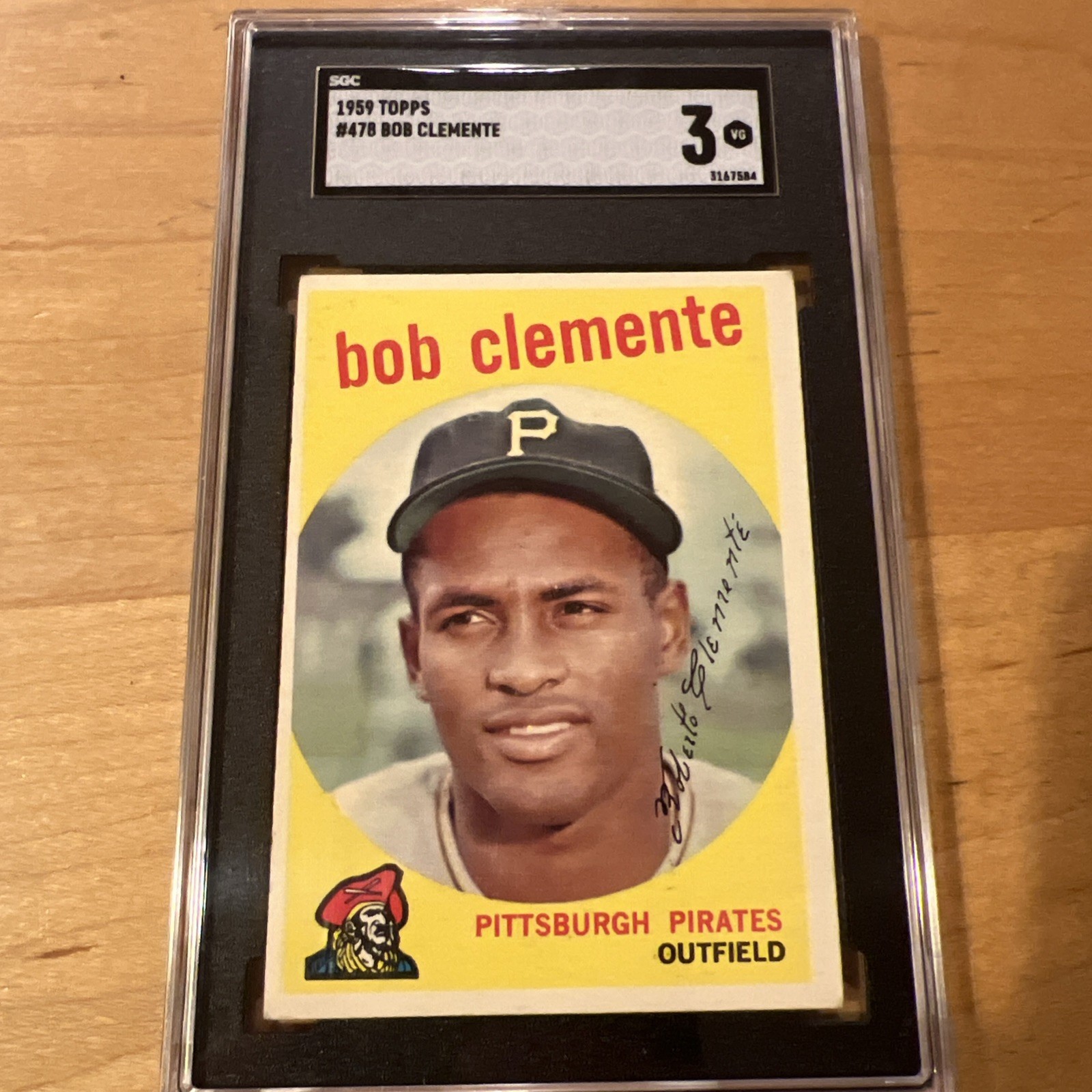 1959 Topps - Roberto Clemente #478 Bob on Card SGC 3