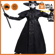 Pestdoktor Halloween Kostüm Herren Mittelalter Steampunk Arzt Accessoire Set