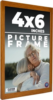 4x6 Flat Walnut Brown Wood Picture Frame UV Acrylic and Foam Board