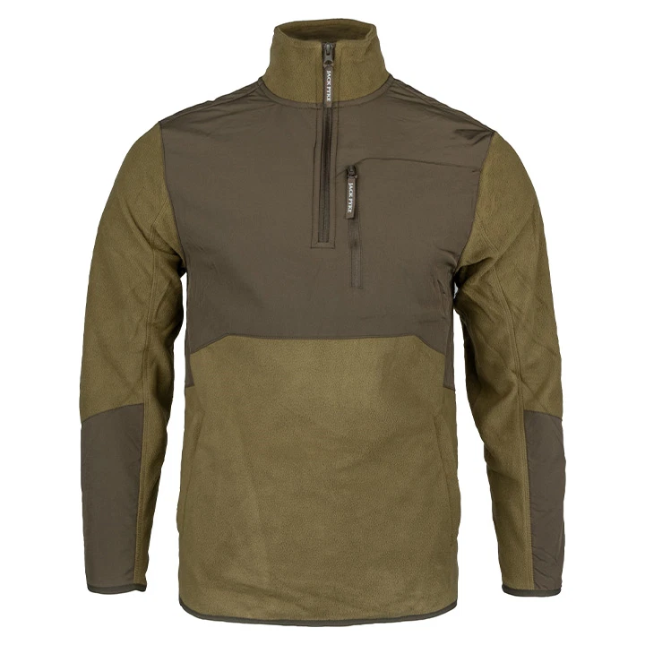 Pull Polaire Jack Pyke Country 1/4 Zip Homme - Olive Foncé / Marine - Taille S à 3XL