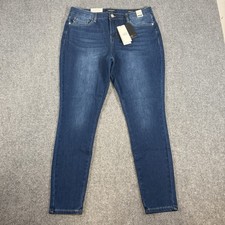 NWT Judy Blue Jeans Womens 15/32 Blue Denim Skinny Fit Mid Rise Dark Wash