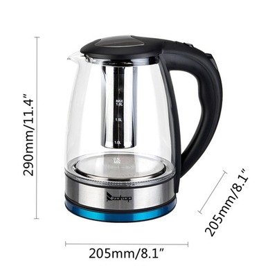 HD-1861-A 110V 1200W 1.8L Electric Glass Kettle US Plug High Capacity