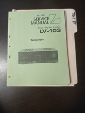 Alpine Luxman LV 103 Manuale di Servizio Libro Riparazione Originale Amplificatore 13 Pagine