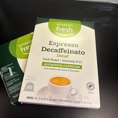 2 Pack Amazon Fresh Ristretto Intenso Dark Roast Aluminum Capsules 100 Ct Total