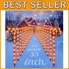 Outdoor Christmas Decoration: 24 Candy Cane Lights