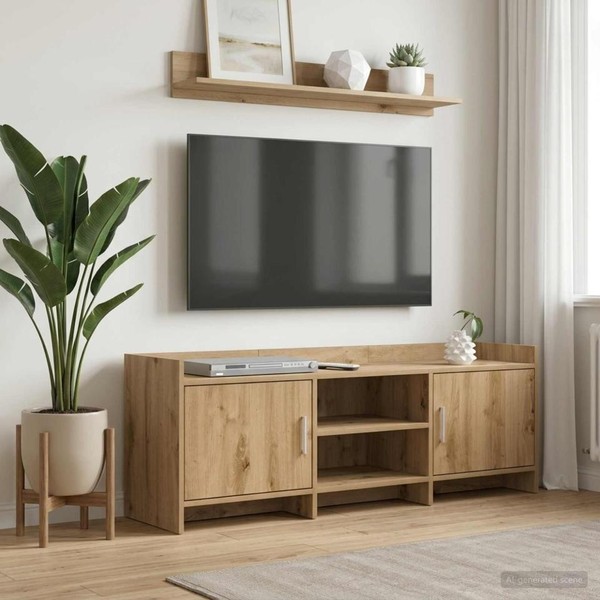 Tv-Schr?Nk 130 X 33 X 47 Cm Artisan-Eiche Holzwerkstoff-image