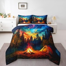 RV Camper Twin Comforter Set,Tent Camping Bedding Sets for Travel Trailer,For...