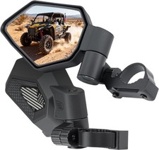 KEMIMOTO UTV Side Mirrors, Auto-Fold Spring-Back, No Manual Adjustments, Fits 1.