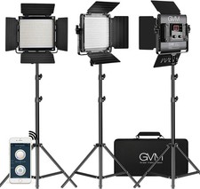 GVM 3 Pack LED Video Lighting Kit APP Control Bi Color