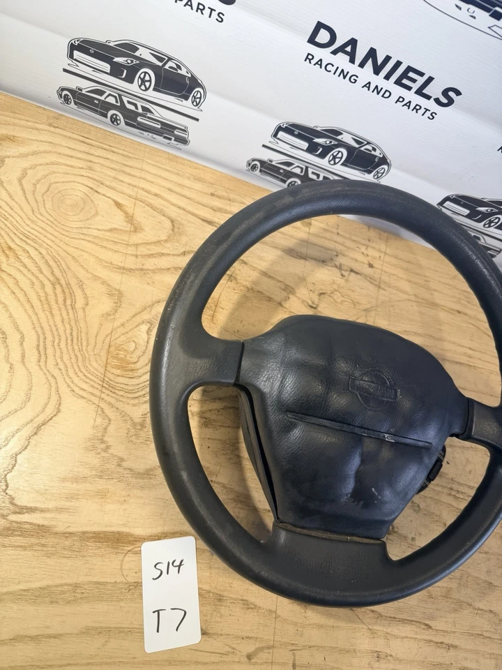 Volante 95-98 Nissan 240sx S14 OEM com controle de cruzeiro COMPLETO - Imagem 3 de 4