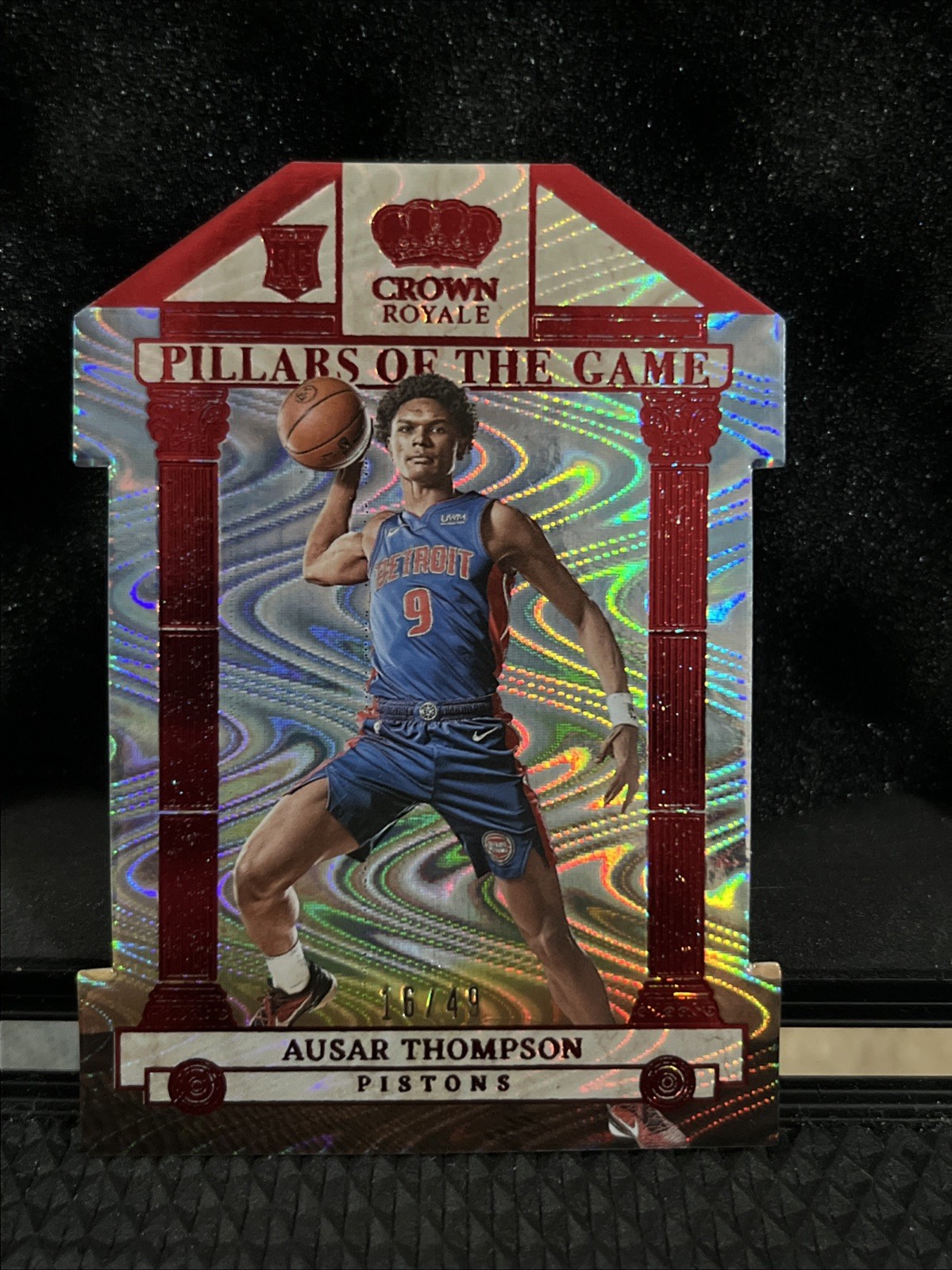 2023-24 Panini Crown Royale Pillars of the Game Ausar Thompson Red /49 SSP (RC)