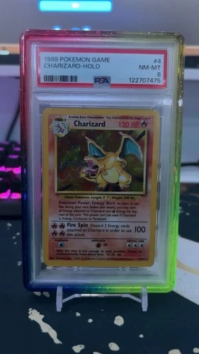 1999 Pokemon Unlimited Charizard HOLO Rare #4 PSA 8 NM-MT