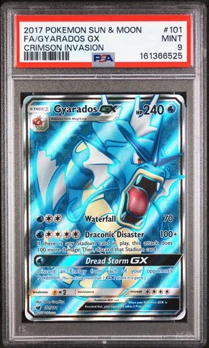 2017 POKEMON SUN & MOON CRIMSON INVASION #101 FULL ART/GYARADOS GX PSA 9