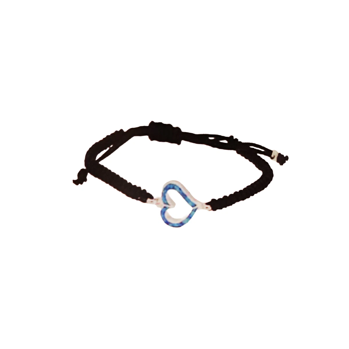 Lisandra Scott Bracciale Rigido Con Cristalli A Cuore – Azzurro – Placcato Rodio Regolabile