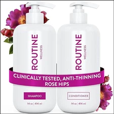 Routine Wellness Anti-Thinning Shampoo & Conditioner Rose Hips (Pack of 2) NEW